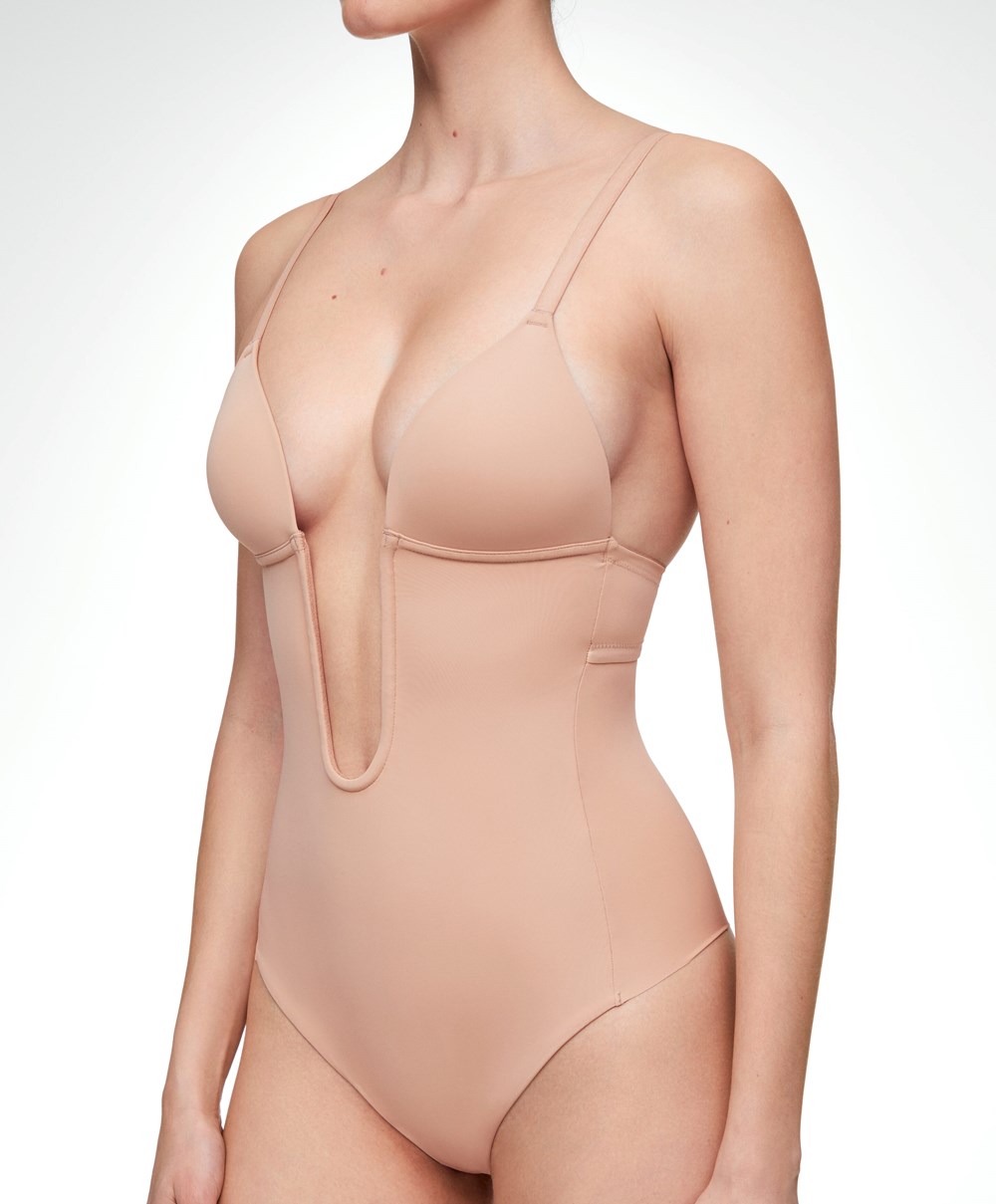 Oysho Polyamide U-neckline strappy Body Μπεζ | JCEPOM-762