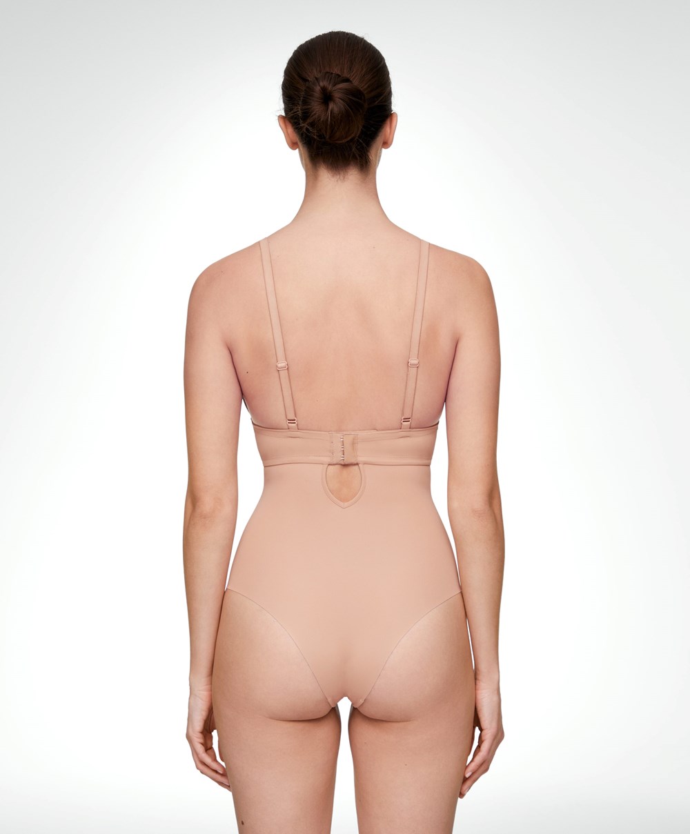 Oysho Polyamide U-neckline strappy Body Μπεζ | JCEPOM-762