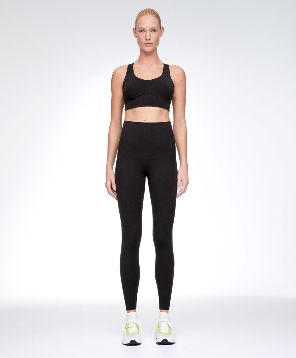 Oysho Post-partum 65cm Compressive Leggings μαυρα | BUXYPT-741