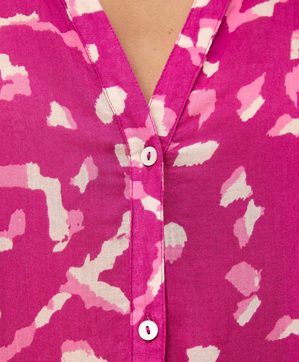 Oysho Printed 100% βαμβακερα Tunic φορεμα Bougainvillea | SKMXNJ-684