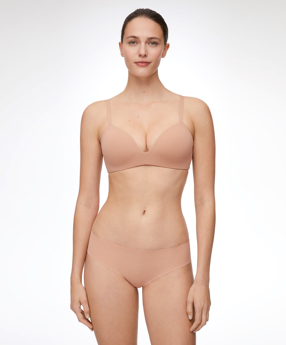 Oysho Push-up Με Επένδυση Triangle Polyamide Bra Μπεζ | LTREKO-578