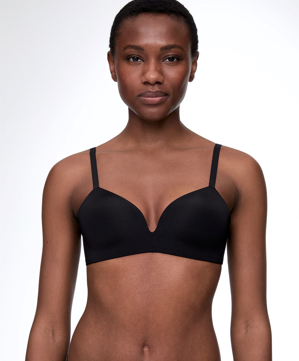 Oysho Push-up Με Επένδυση Triangle Polyamide Bra μαυρα | UPGHQZ-064