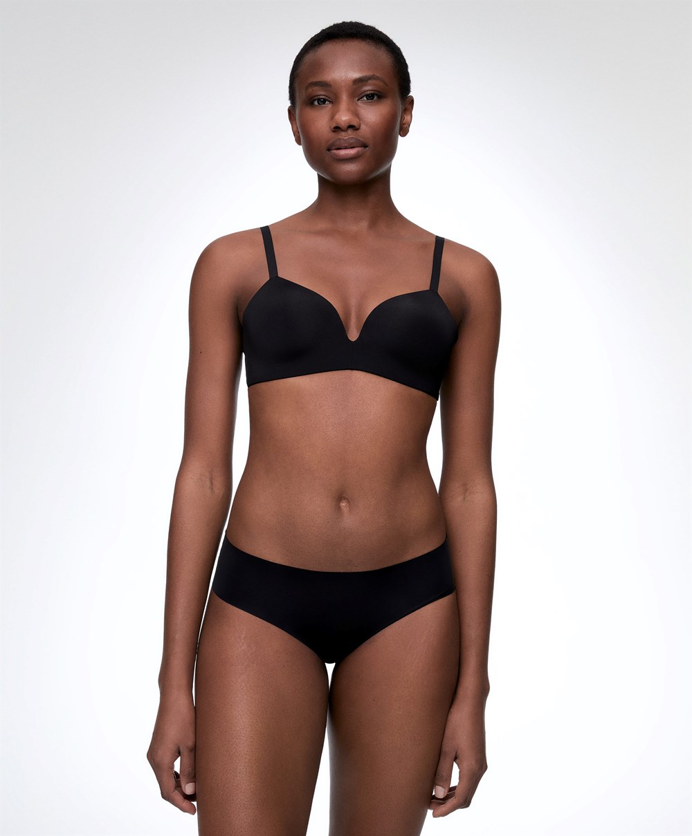 Oysho Push-up Με Επένδυση Triangle Polyamide Bra μαυρα | UPGHQZ-064