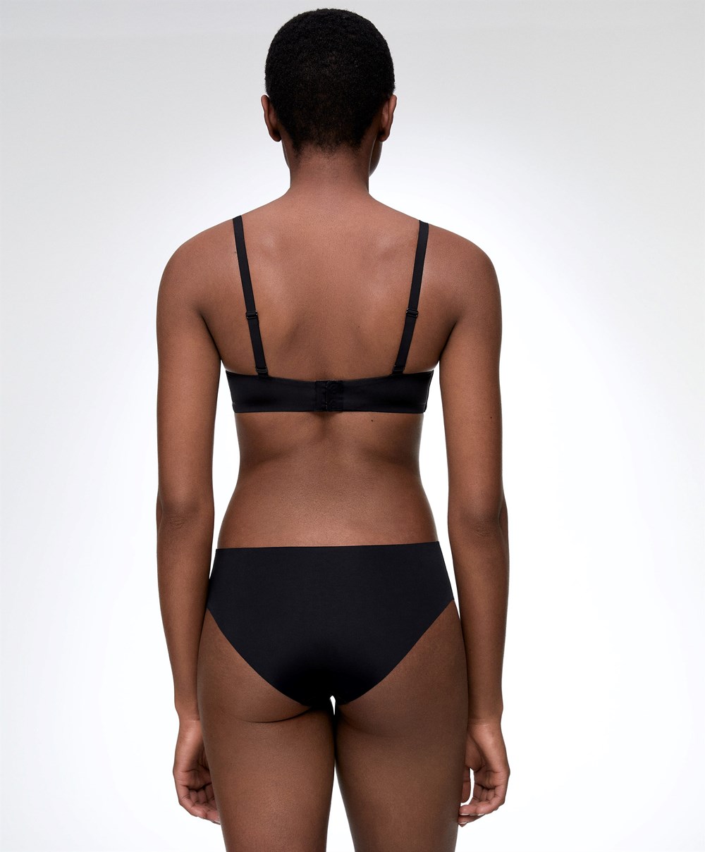 Oysho Push-up Με Επένδυση Triangle Polyamide Bra μαυρα | UPGHQZ-064