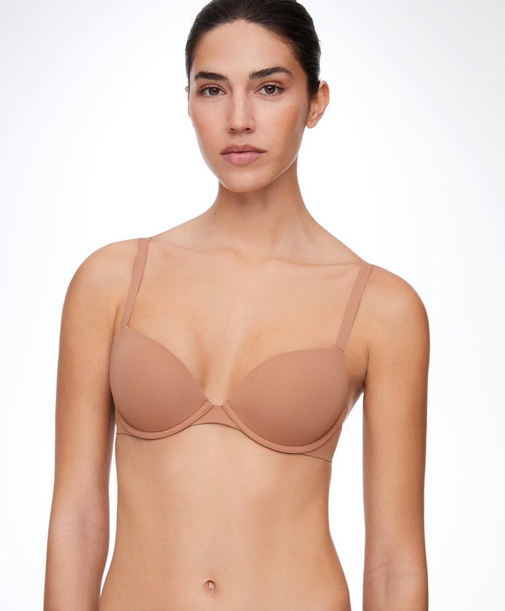 Oysho Push-up κλασικα Bra In Polyamide Tan | KSZOXF-147