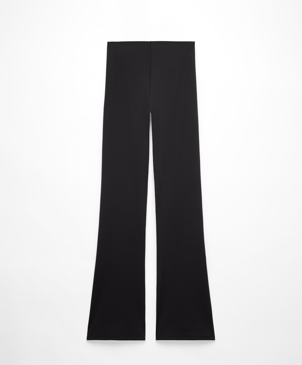 Oysho Raise Up Compressive Flare Trousers μαυρα | QZKMTE-109