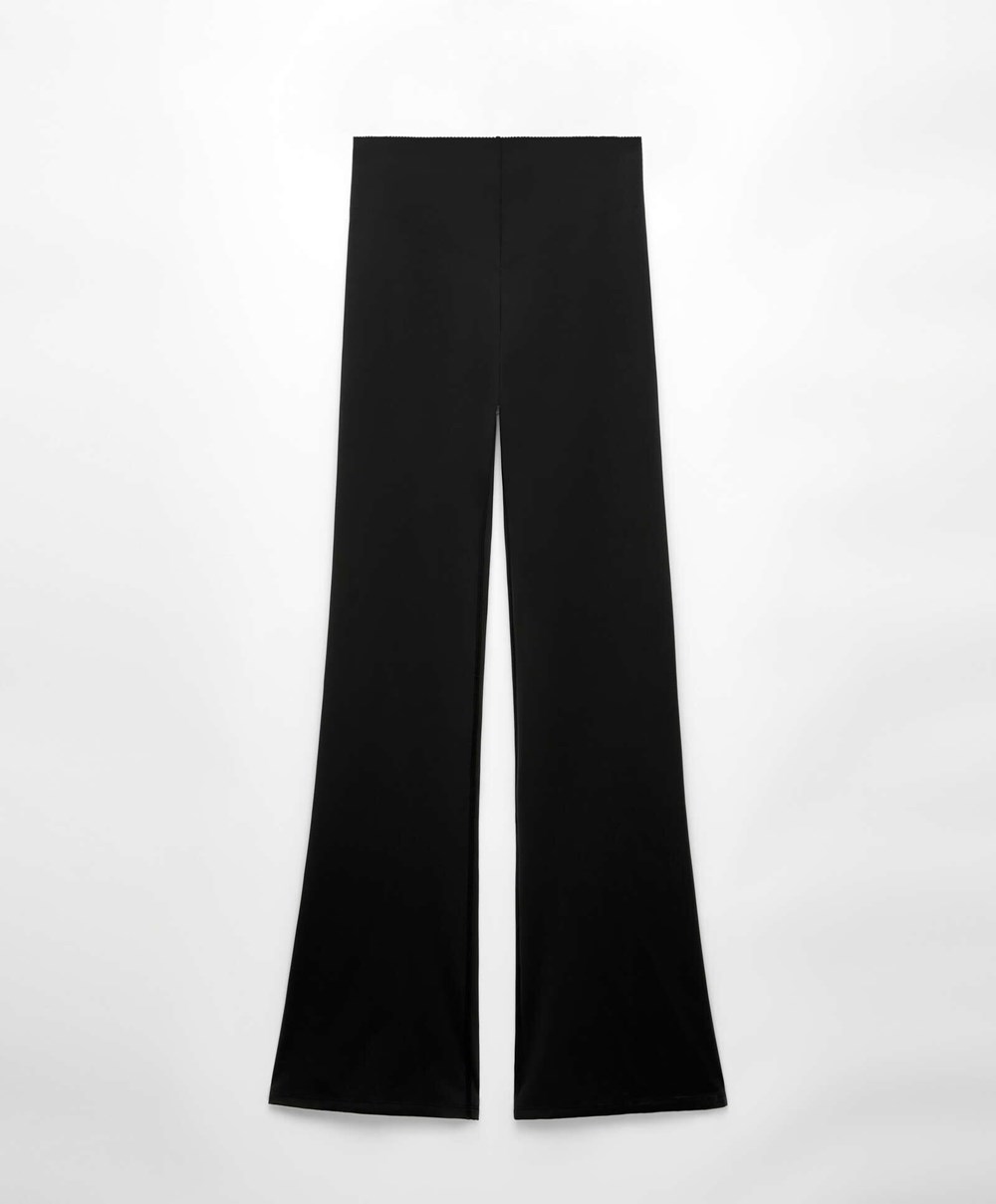 Oysho Raise Up Compressive Flare Trousers μαυρα | SDWXHJ-634