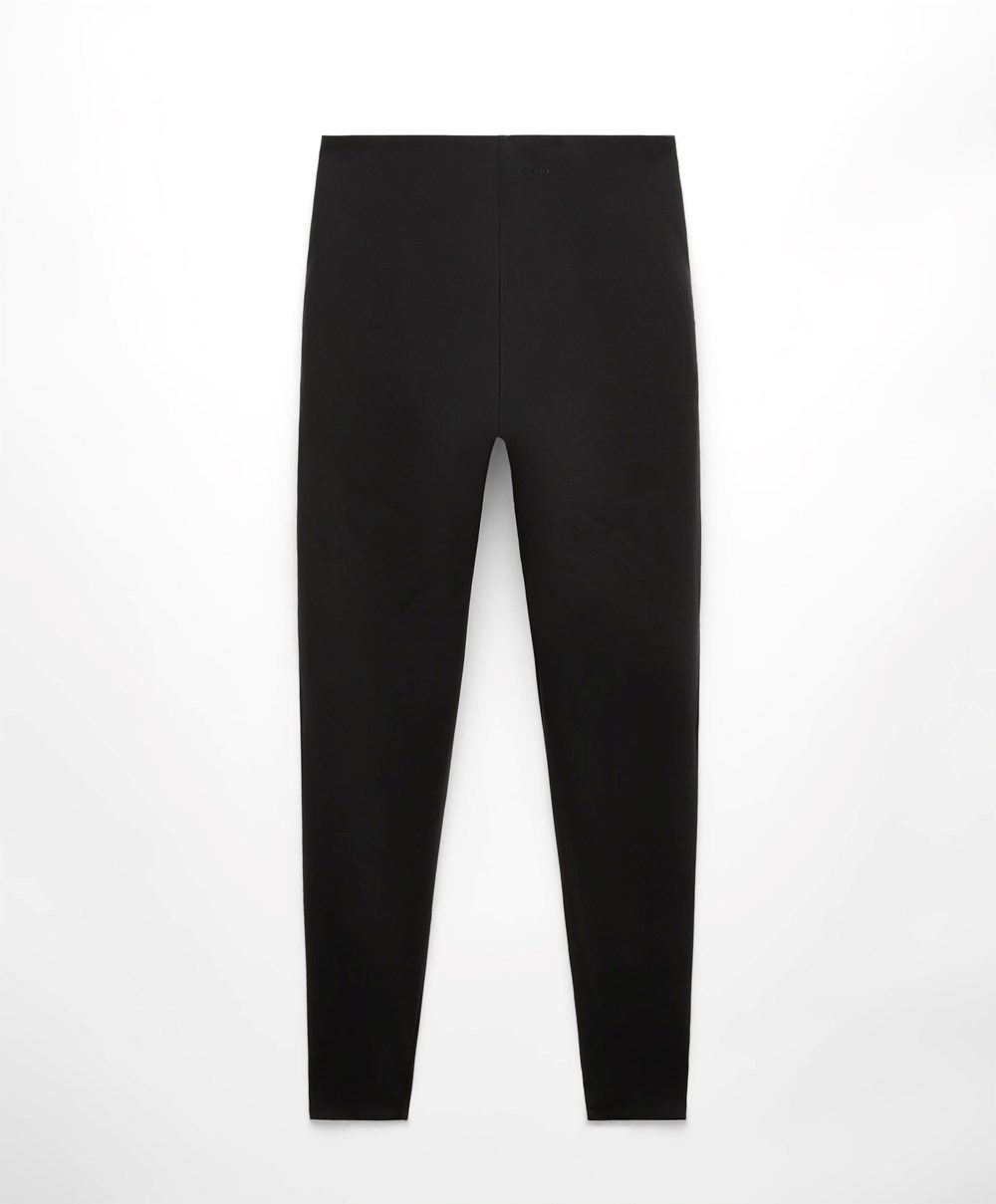 Oysho Raise Up Compressive Super-high-rise Ankle-length 65cm Leggings With Zip μαυρα | UQLTHG-036