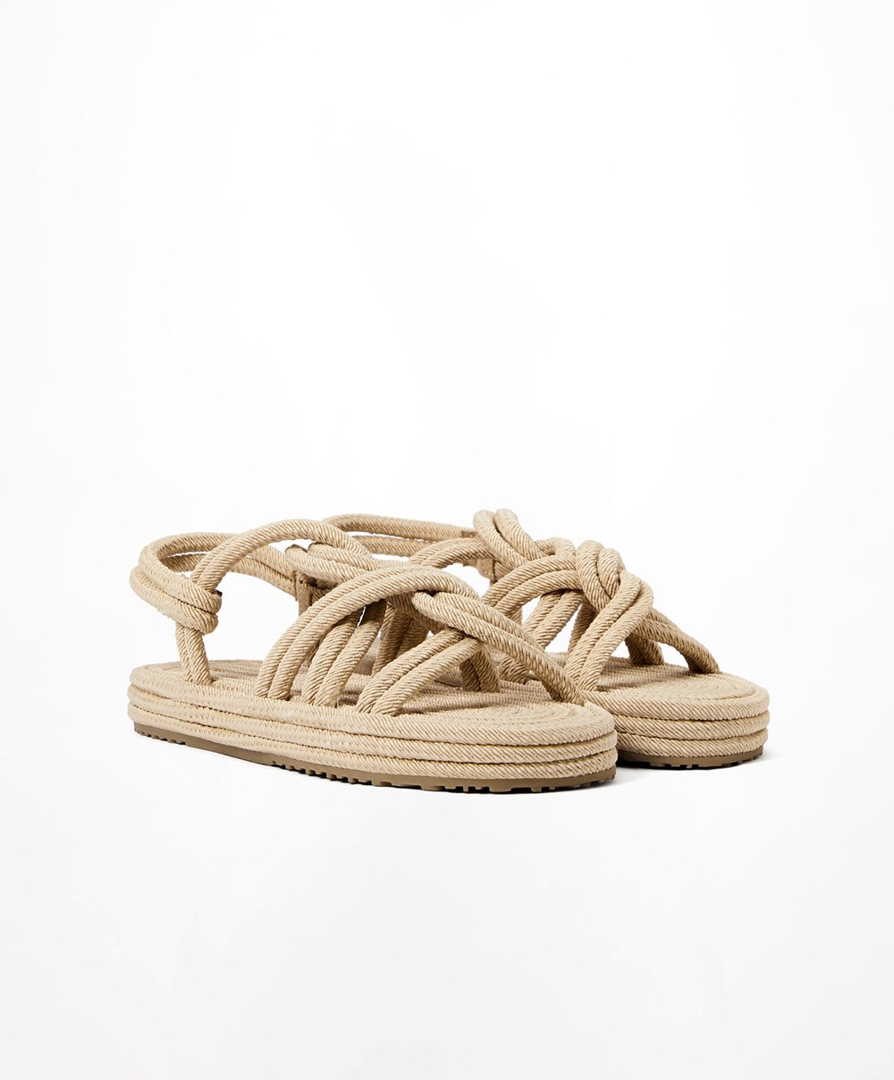 Oysho Rope Sandals Natural | XEOMLR-318