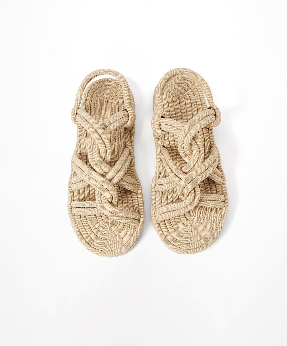 Oysho Rope Sandals Natural | XEOMLR-318