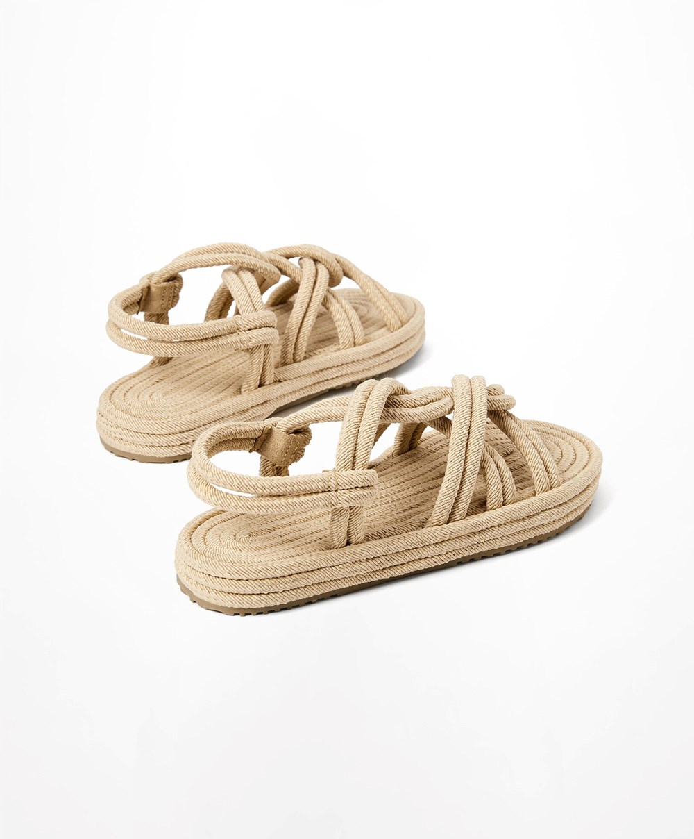 Oysho Rope Sandals Natural | XEOMLR-318