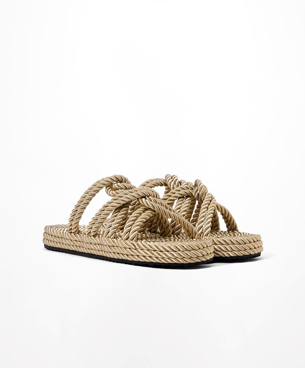 Oysho Rope Sandals χρυσο χρωμα | OALZBE-263