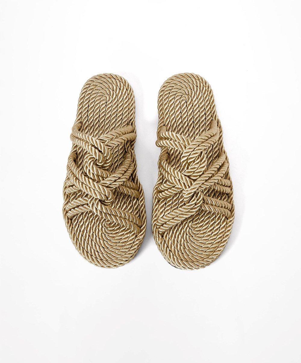 Oysho Rope Sandals χρυσο χρωμα | OALZBE-263