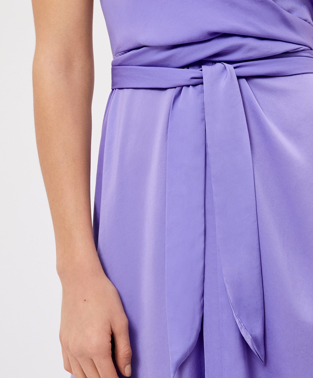 Oysho Satin Halterneck Long φορεμα Lilac | BIHOEA-094