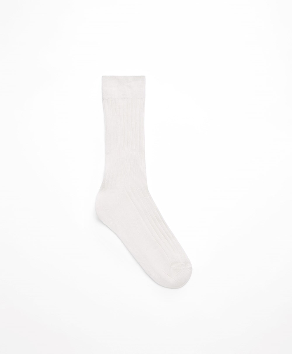 Oysho Silk κλασικα Socks Pale Ecru | ZEUMRB-702