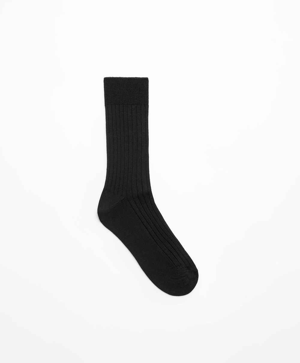 Oysho Silk κλασικα Socks μαυρα | XAOWYE-416