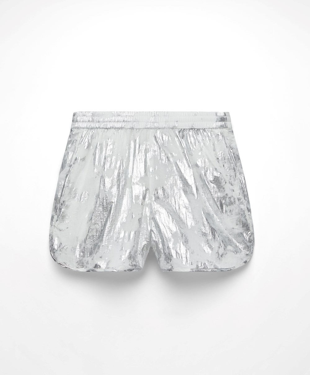 Oysho Silver Shorts ασημι | EZYFOB-619