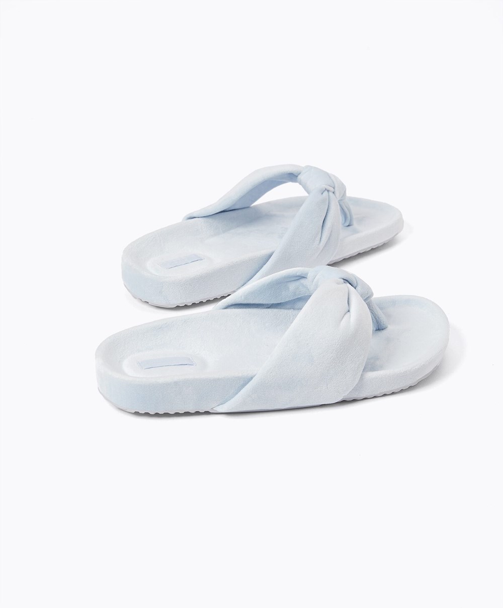 Oysho Slim Knot Sandals μπλε | YUJCQW-758