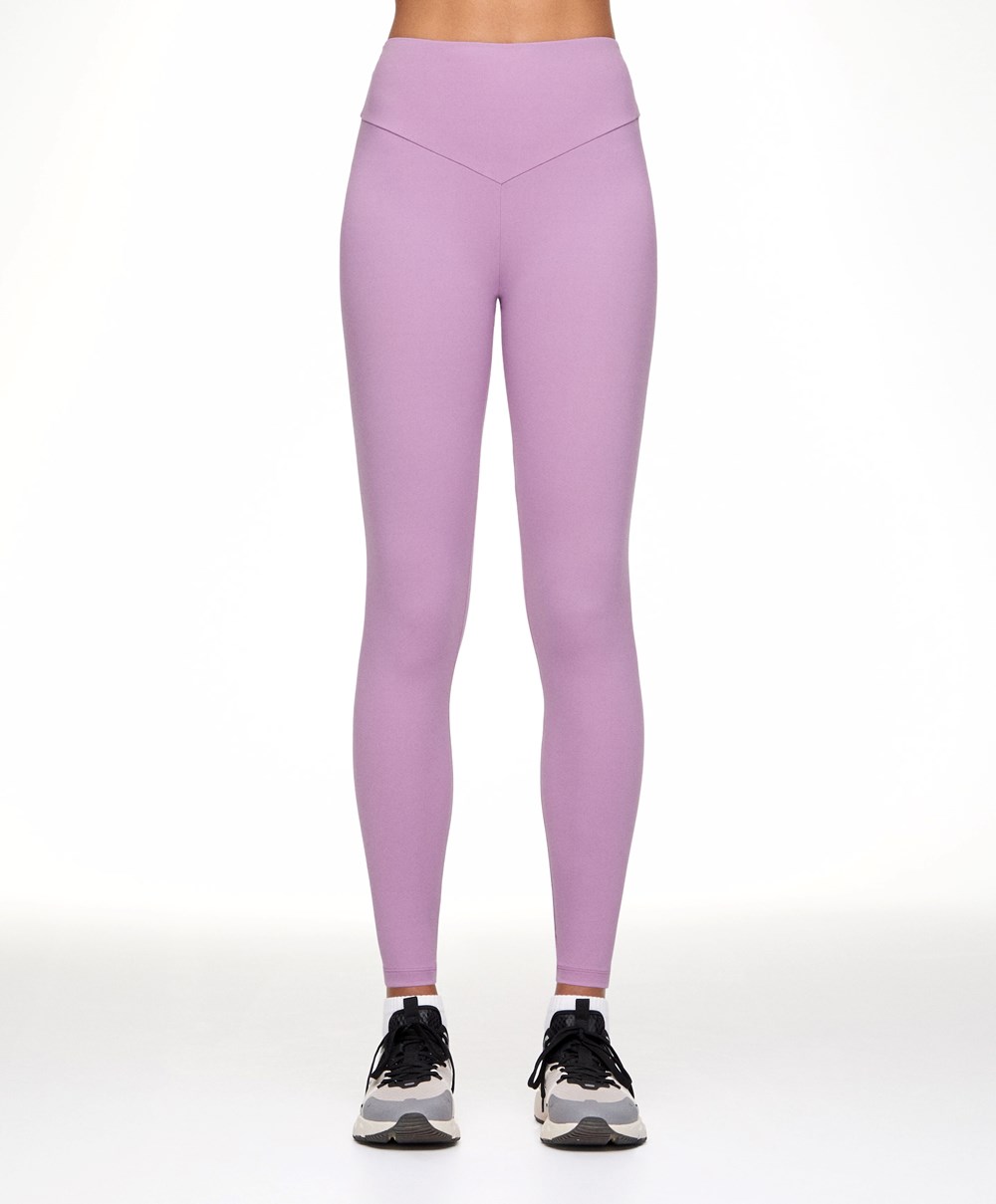 Oysho Soft Compressive 65cm Ankle-length Leggings Pale Mauve | KJPYVX-320