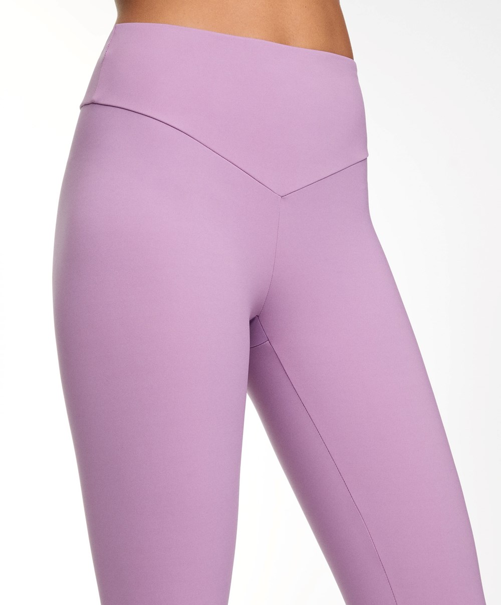 Oysho Soft Compressive 65cm Ankle-length Leggings Pale Mauve | KJPYVX-320