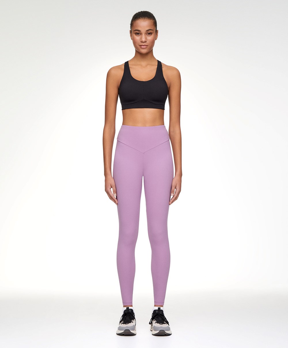 Oysho Soft Compressive 65cm Ankle-length Leggings Pale Mauve | KJPYVX-320