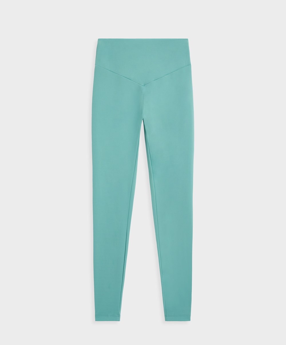 Oysho Soft Compressive 65cm Ankle-length Leggings Aquamarine | QCYODT-829