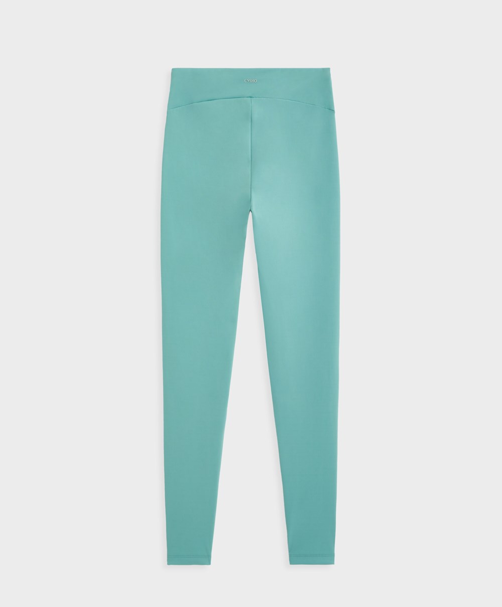 Oysho Soft Compressive 65cm Ankle-length Leggings Aquamarine | QCYODT-829