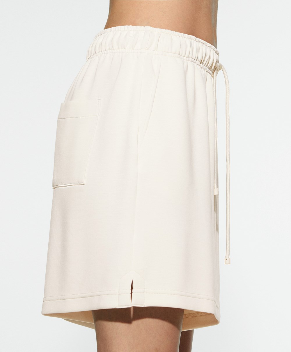 Oysho Soft Touch Modal Bermuda Shorts Stone | KMQFOZ-342