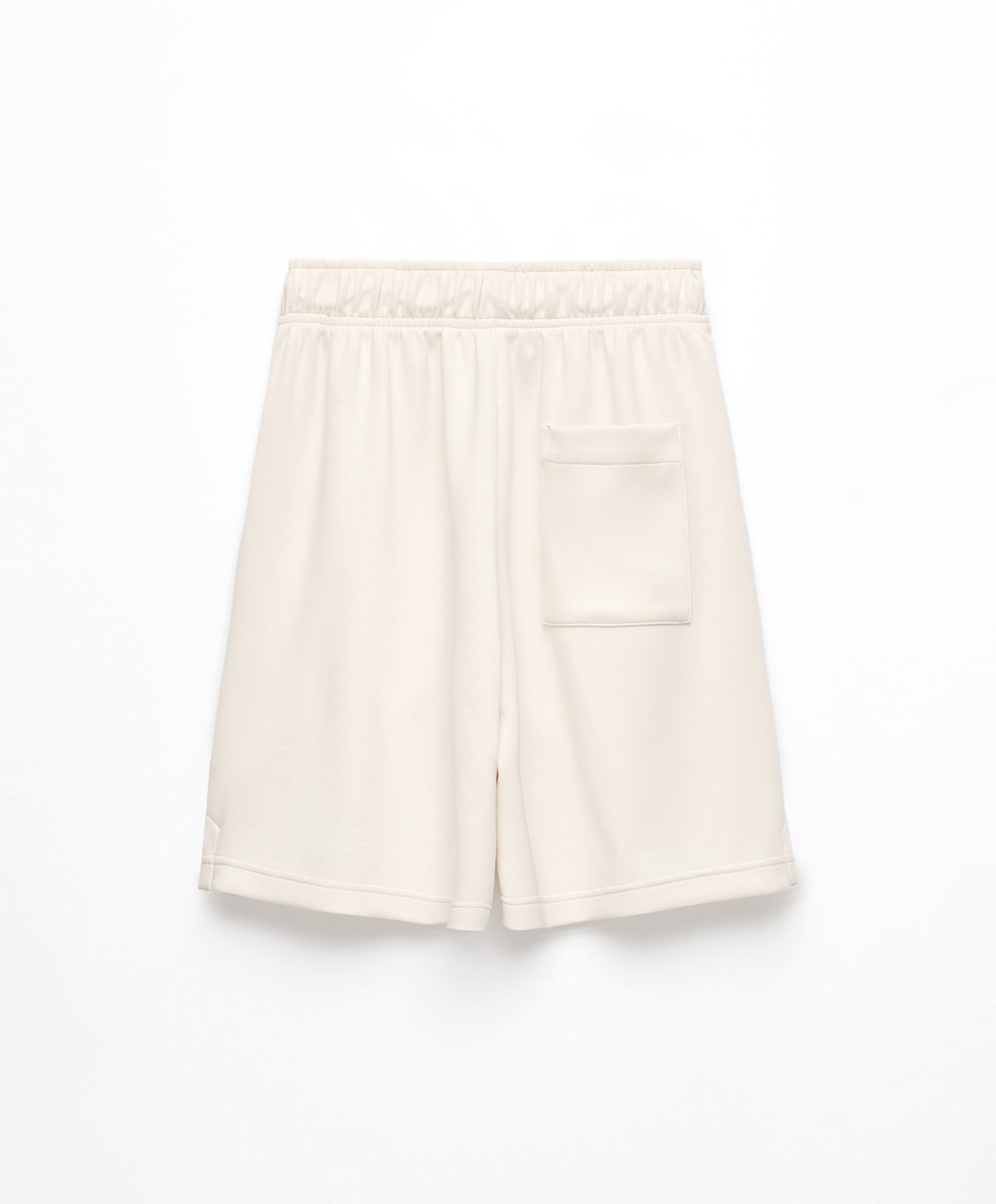 Oysho Soft Touch Modal Bermuda Shorts Stone | KMQFOZ-342