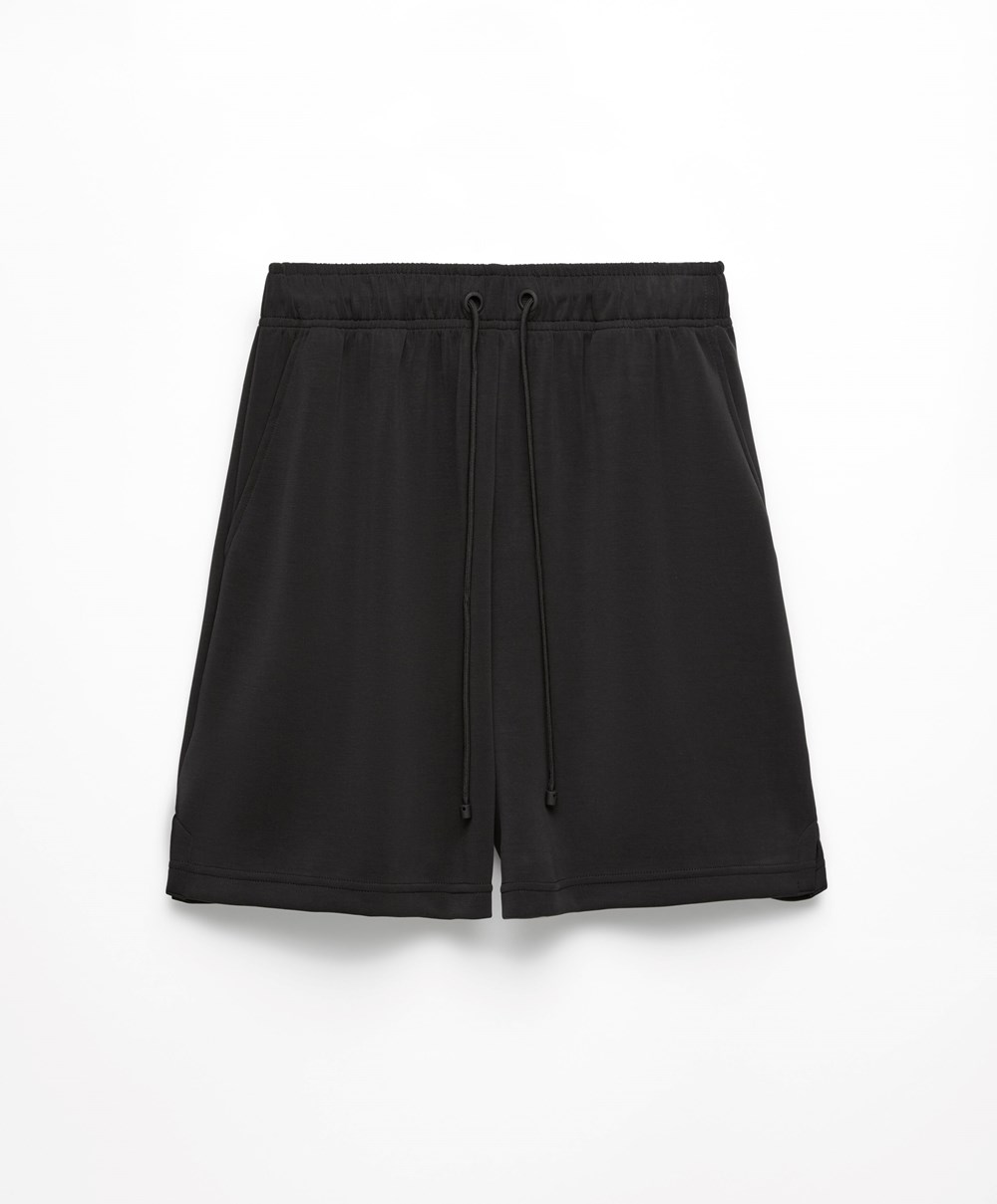 Oysho Soft Touch Modal Bermuda Shorts μαυρα | ANLWVS-670