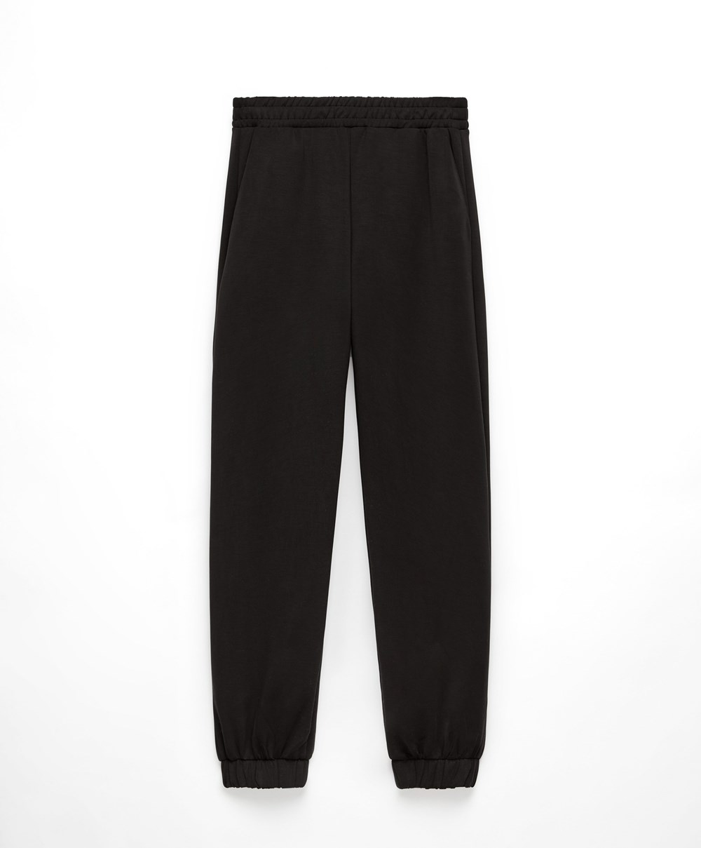 Oysho Soft Touch Modal Joggers μαυρα | ZEDFPO-605