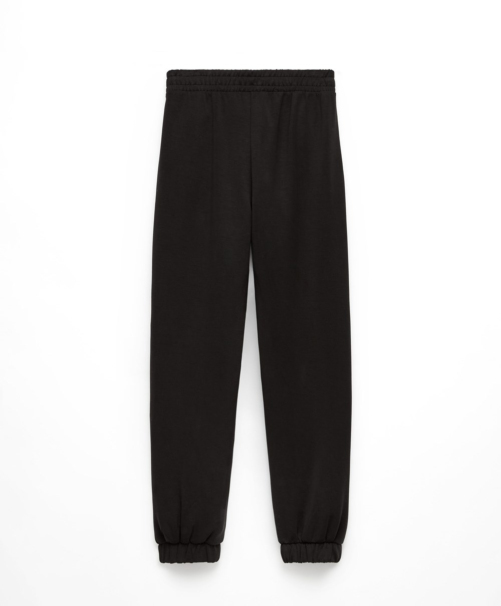 Oysho Soft Touch Modal Joggers μαυρα | ZEDFPO-605