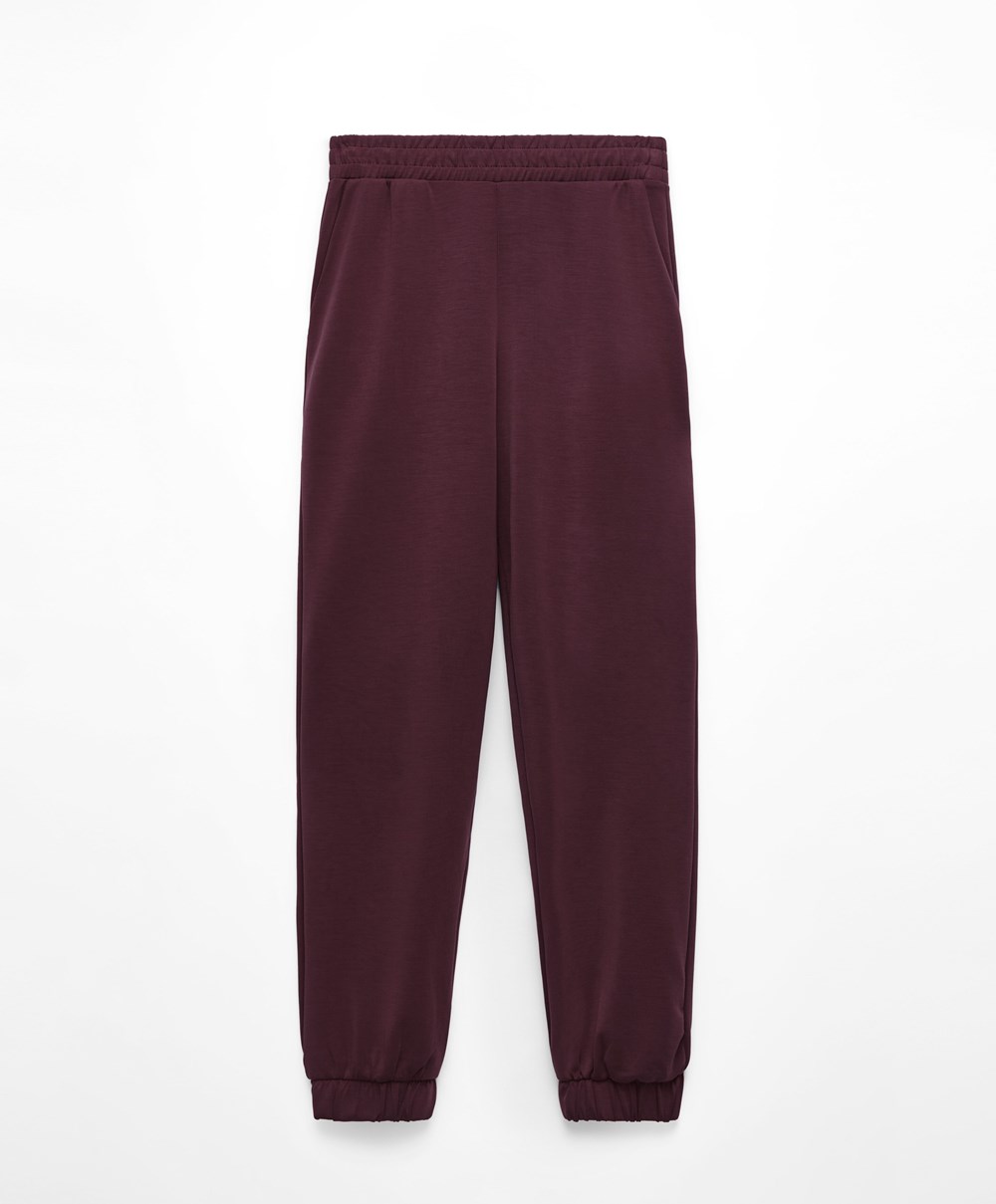 Oysho Soft Touch Modal Joggers μπορντο | ZGDPFH-352