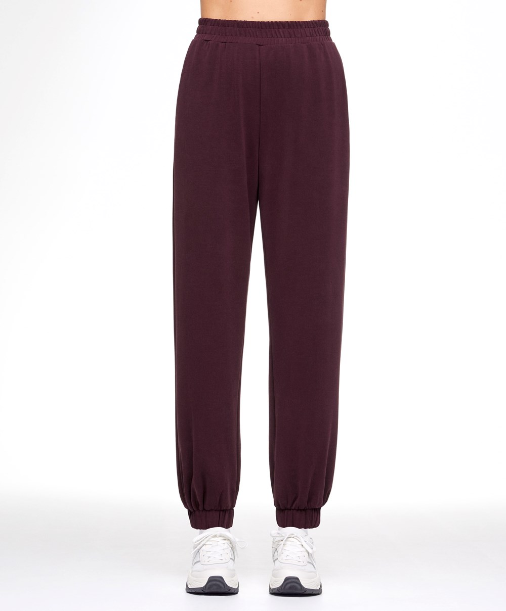 Oysho Soft Touch Modal Joggers μπορντο | ZGDPFH-352