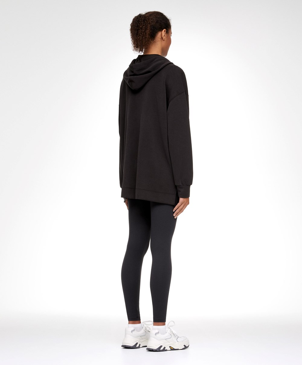 Oysho Soft Touch Modal Sweatshirt With Zip μαυρα | KTEUGV-274