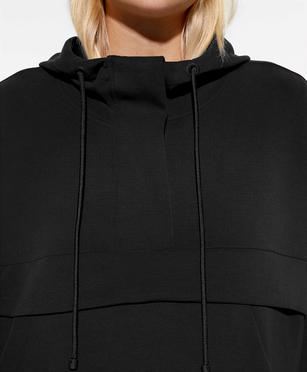 Oysho Soft Touch Modal Sweatshirt With Zip μαυρα | WAXHJF-243