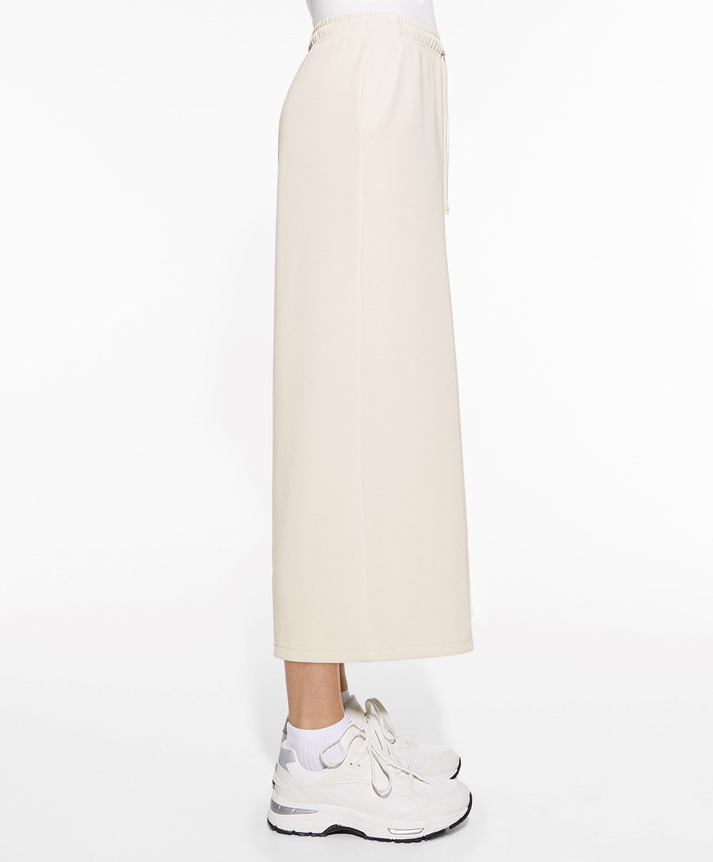 Oysho Soft-touch Modal Cropped φαρδια-leg Trousers Stone | DHNQPK-725