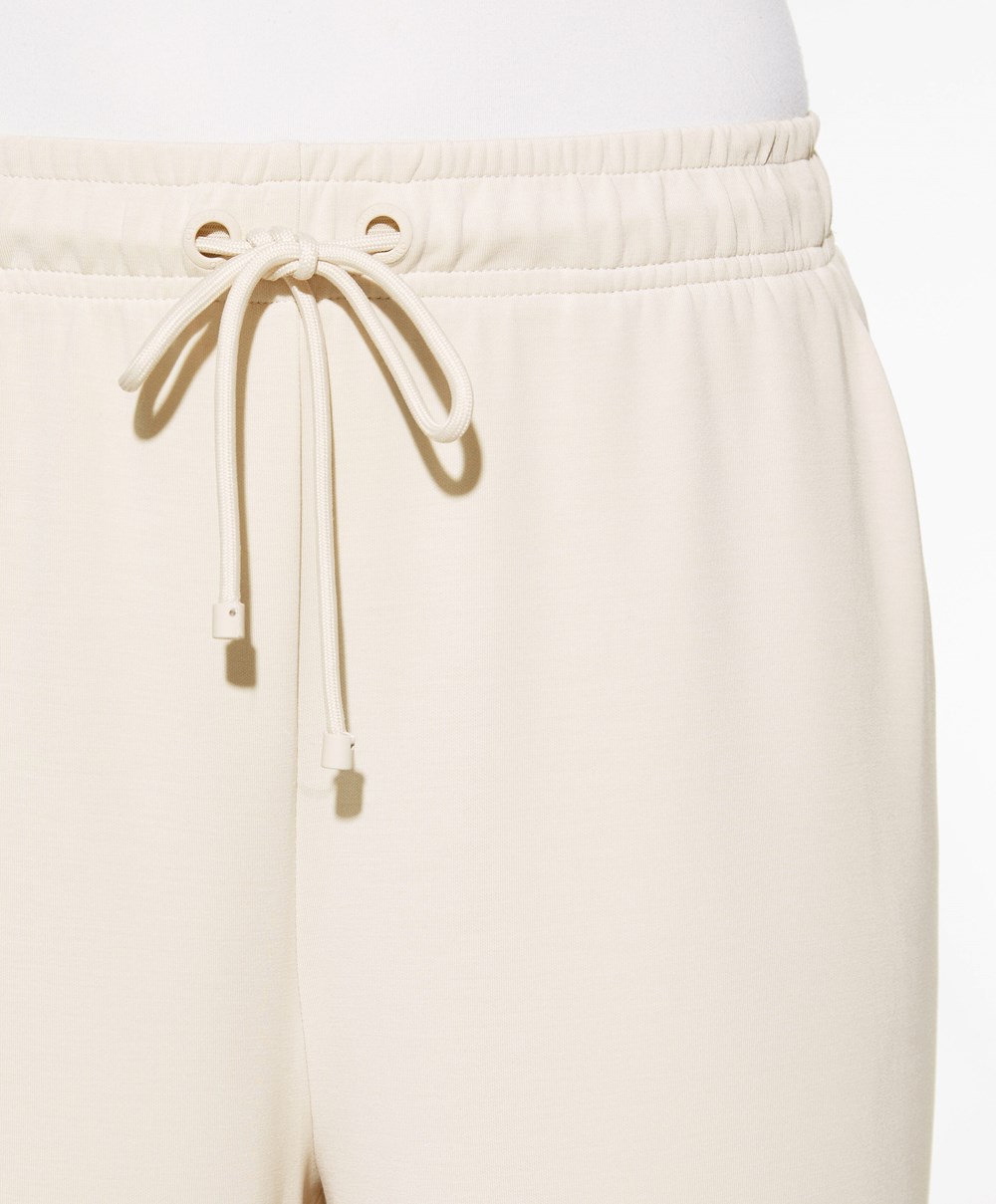 Oysho Soft-touch Modal Cropped φαρδια-leg Trousers Stone | QIHTFE-603