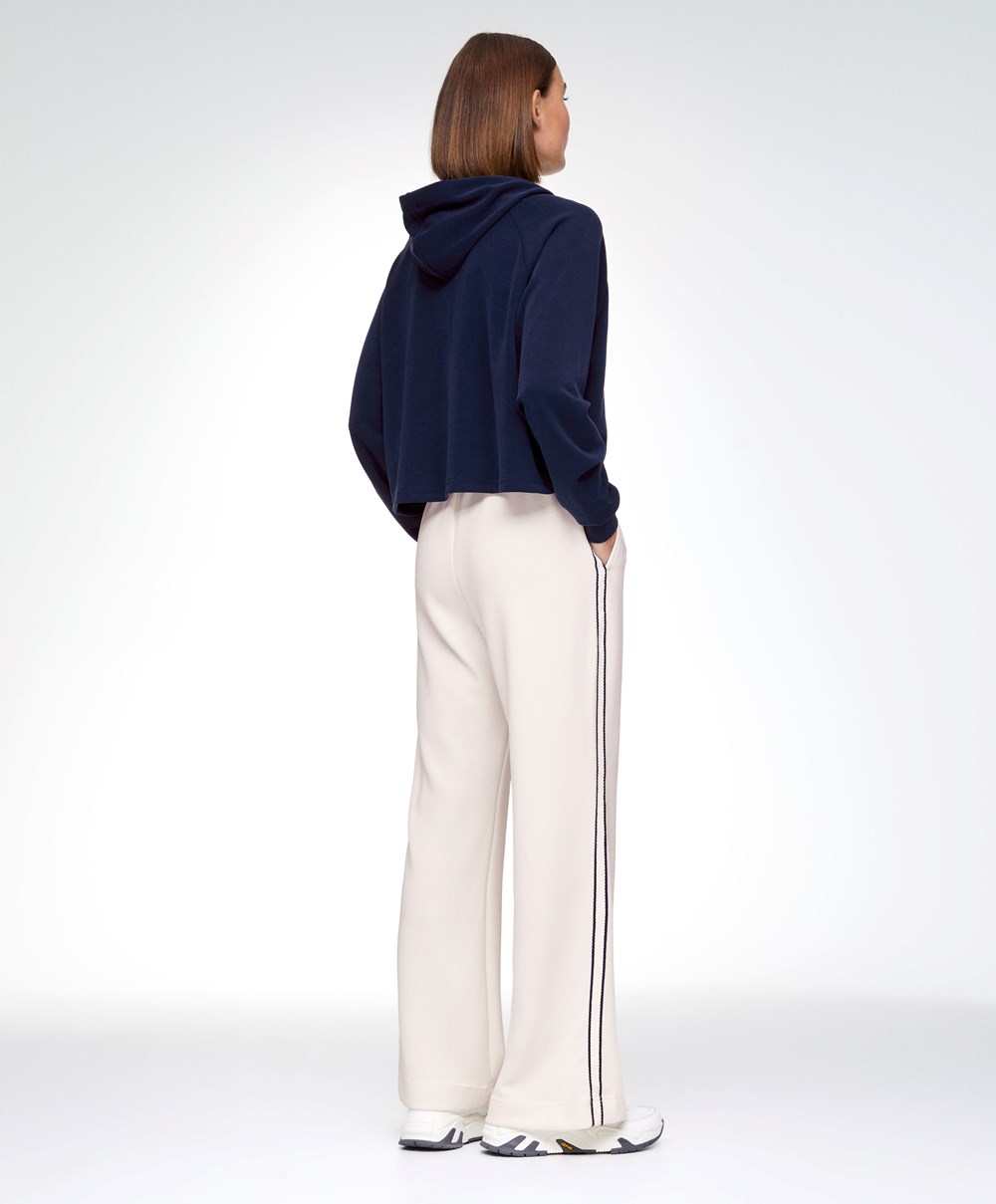 Oysho Stripe Modal Flare Trousers Cream-white | LEANRP-916