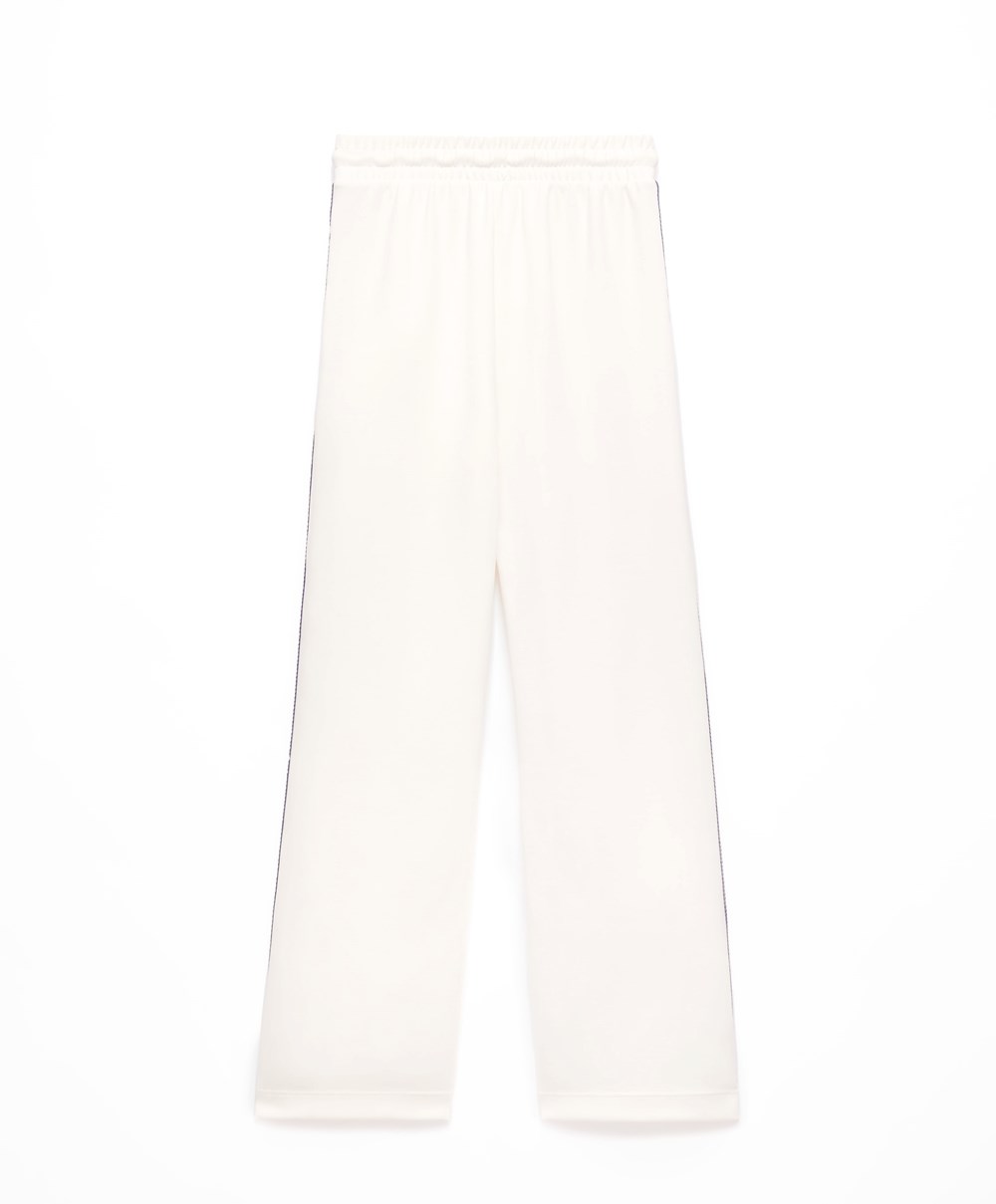 Oysho Stripe Modal Flare Trousers Cream-white | LEANRP-916