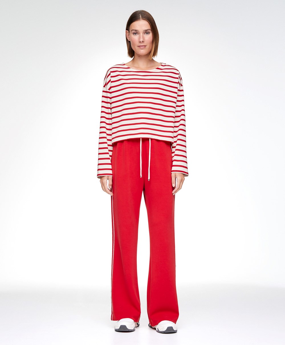 Oysho Stripe Modal Flare Trousers κοκκινα | AKDIJX-918