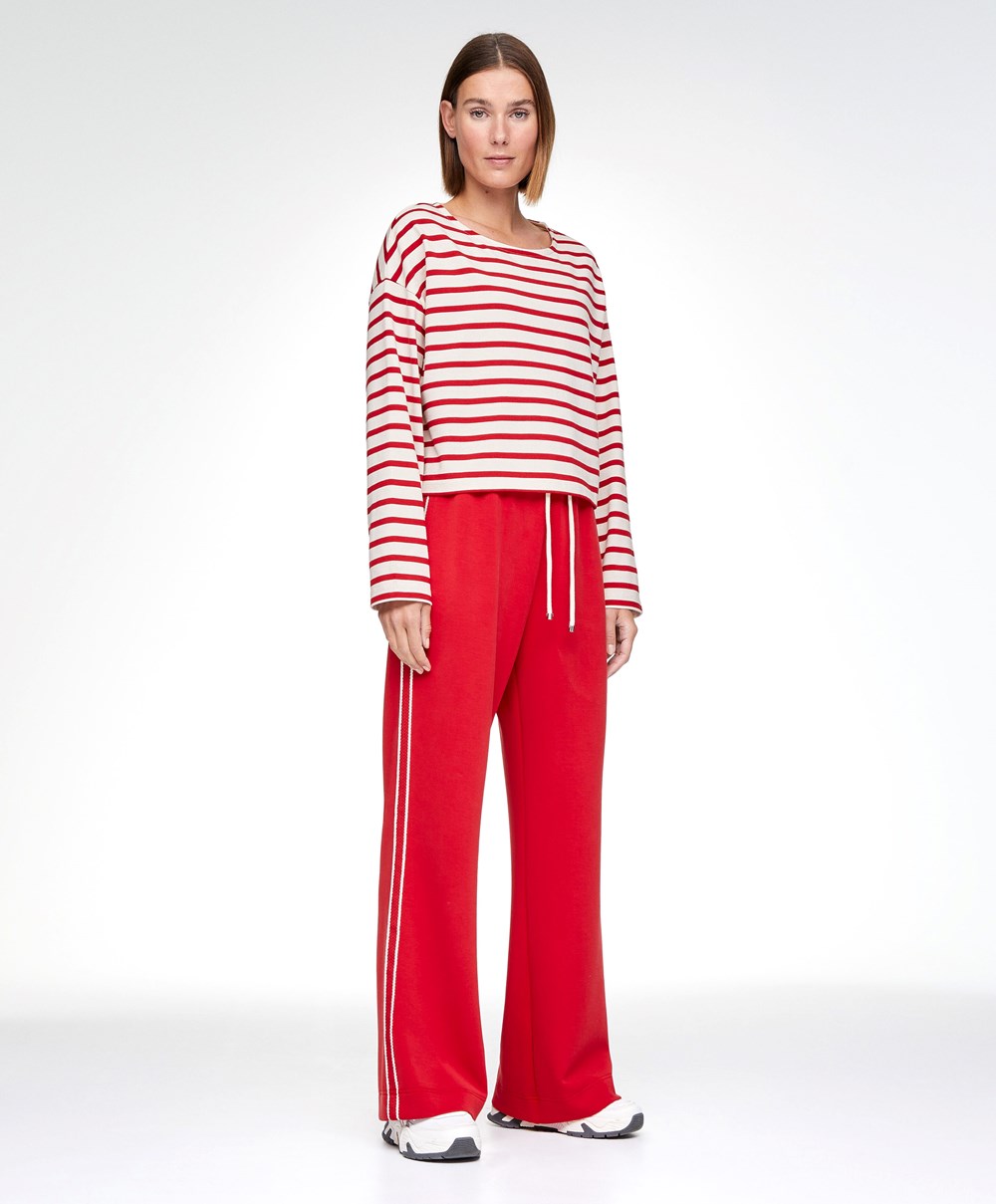 Oysho Stripe Modal Flare Trousers κοκκινα | AKDIJX-918