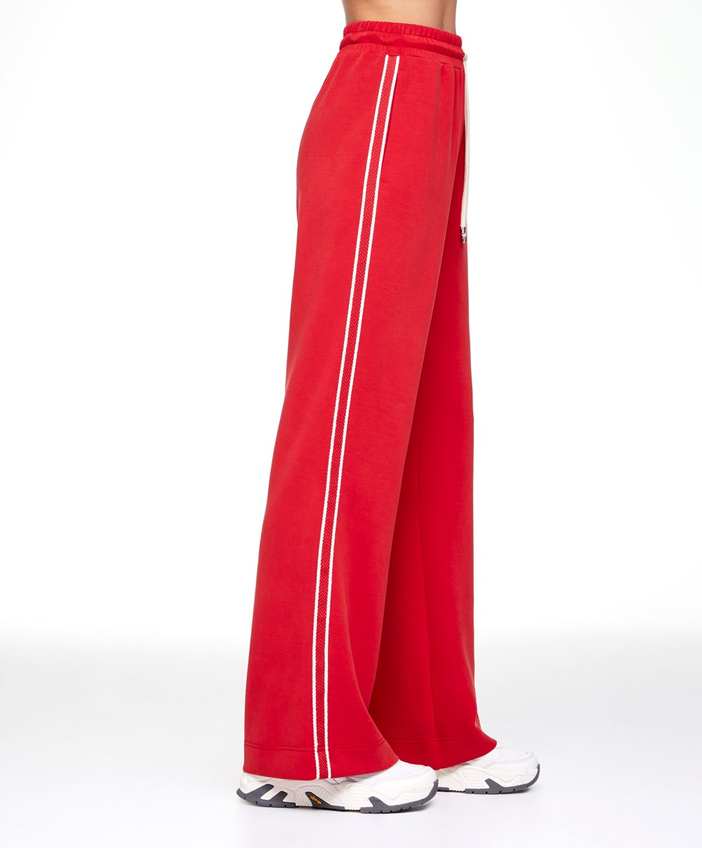 Oysho Stripe Modal Flare Trousers κοκκινα | AKDIJX-918