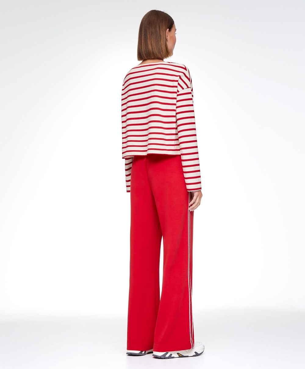 Oysho Stripe Modal Flare Trousers κοκκινα | AKDIJX-918