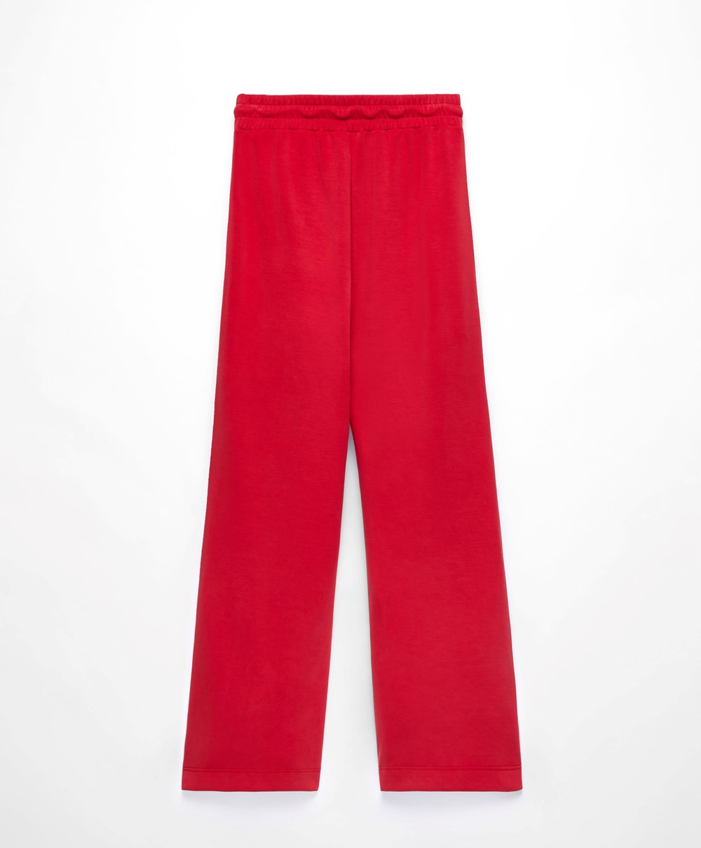 Oysho Stripe Modal Flare Trousers κοκκινα | AKDIJX-918