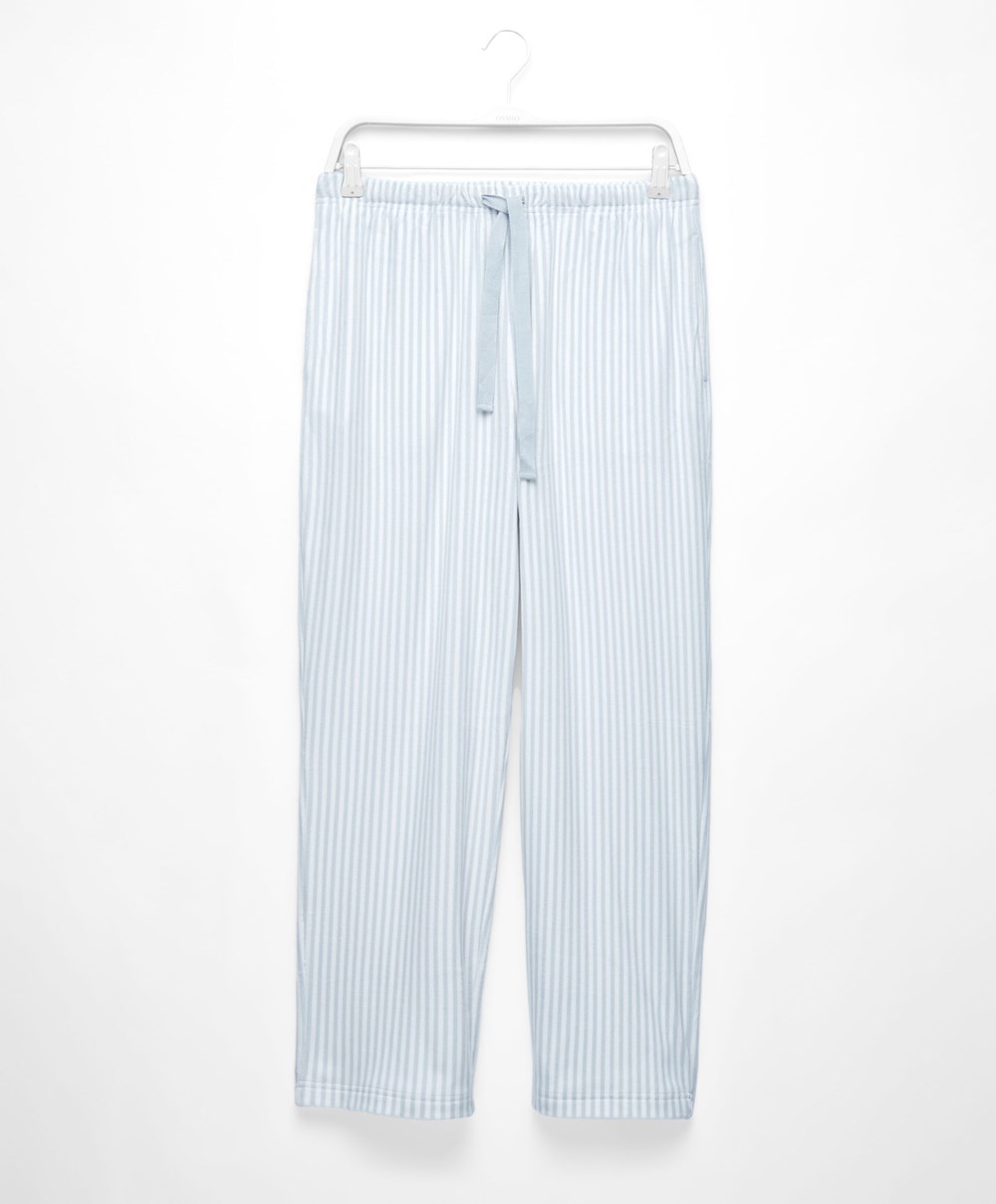 Oysho Stripe Velour Trousers μπλε | RNVHOM-109