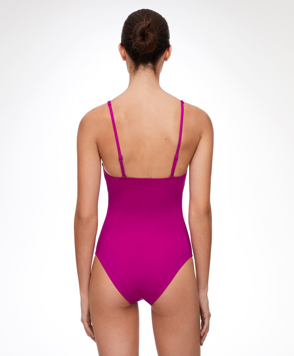 Oysho Sweetheart Neckline Swimsuit Bougainvillea | FJLDQS-813