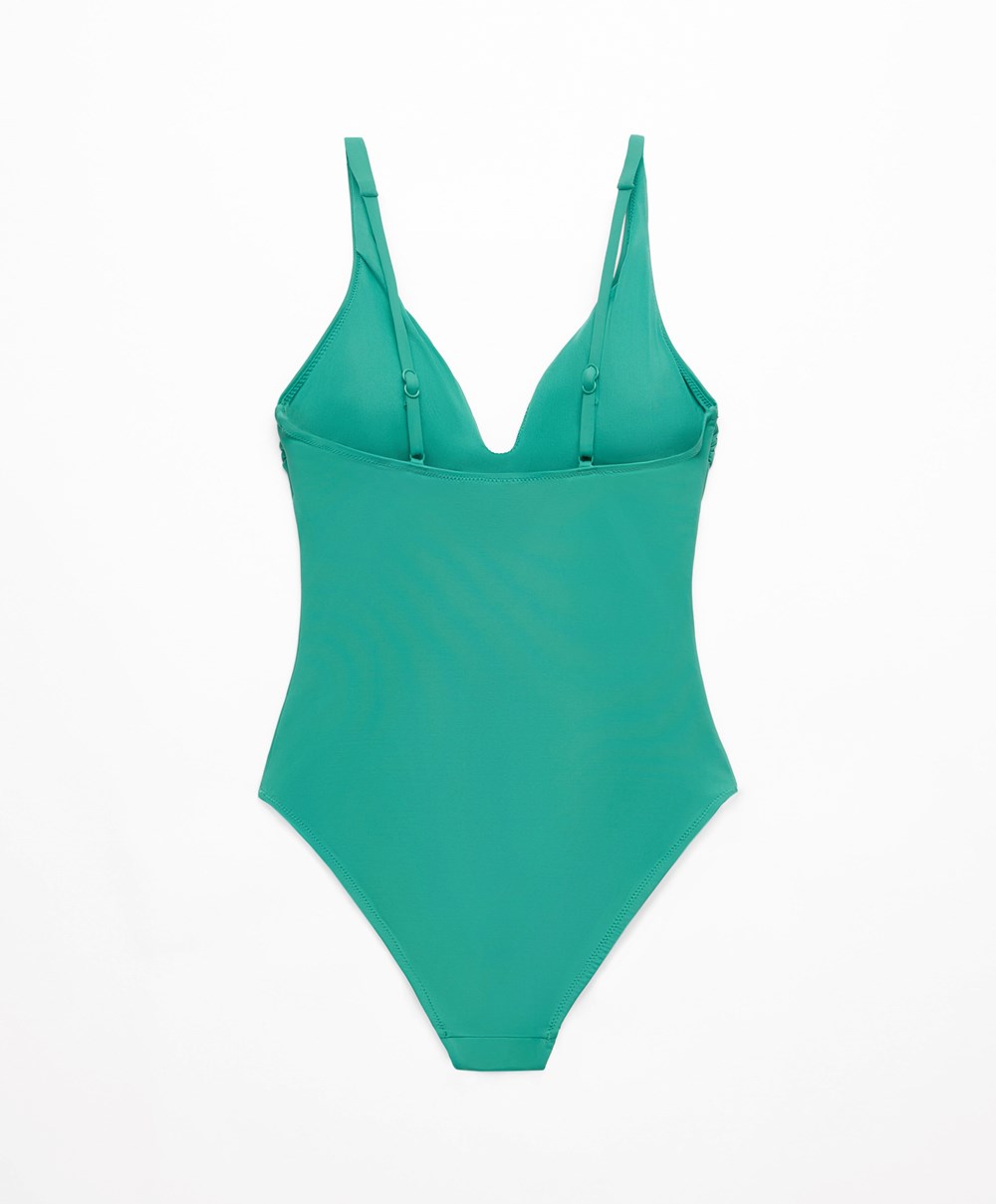 Oysho Sweetheart Neckline Swimsuit Pale Emerald | GZMXQT-865