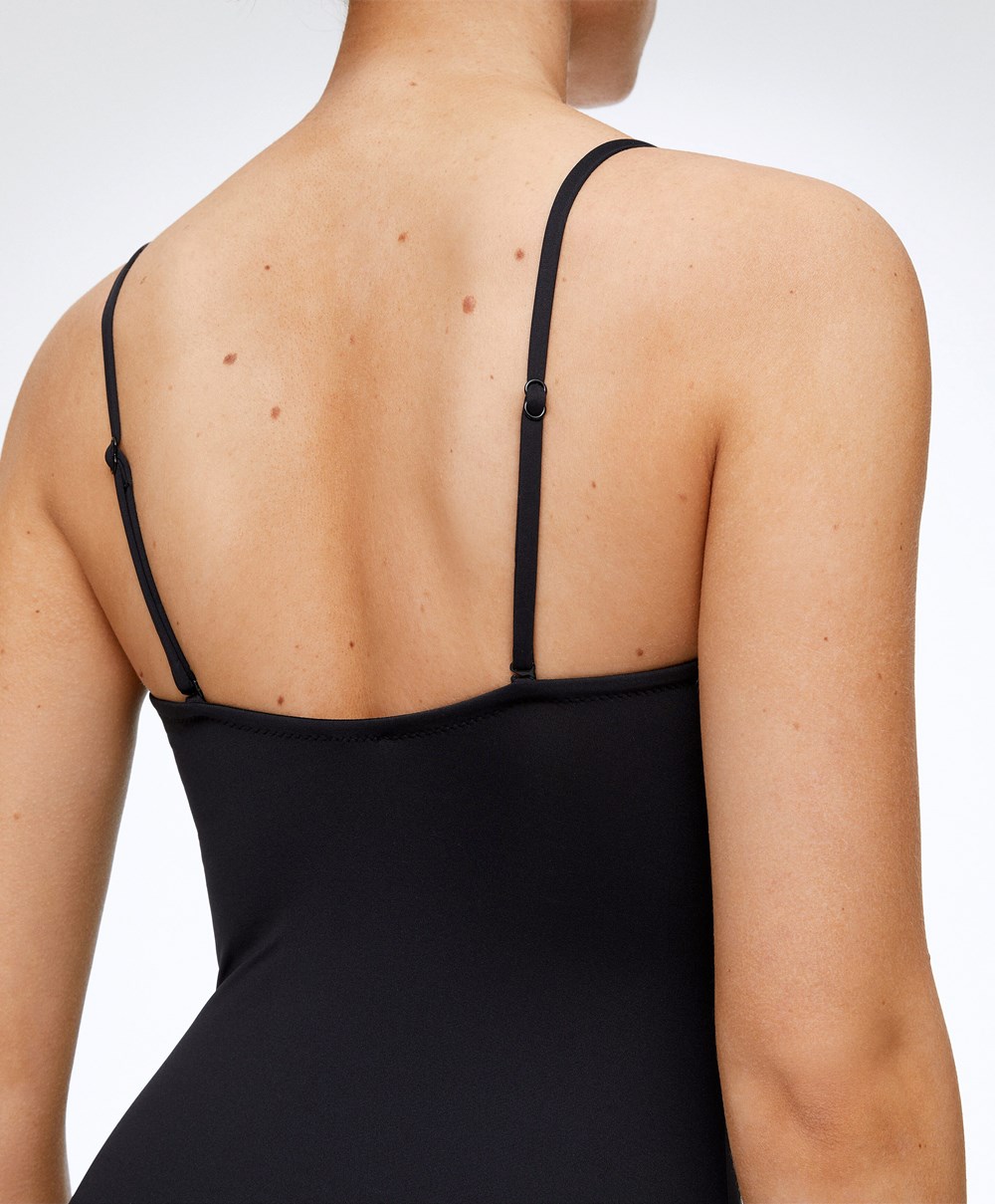 Oysho Sweetheart Neckline Swimsuit μαυρα | LWAVOI-856