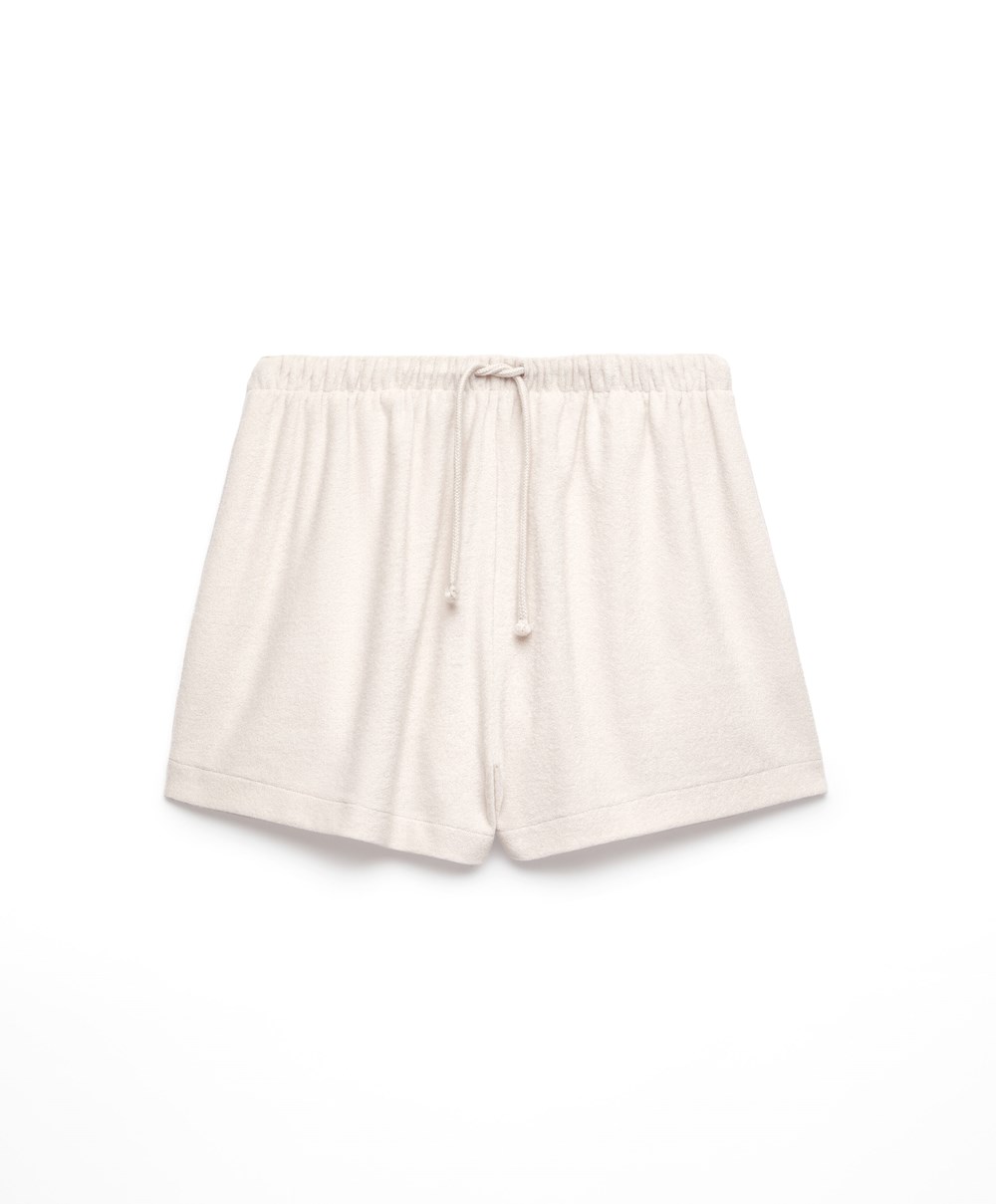 Oysho Towel-effect Shorts Stone | MYPFKE-295